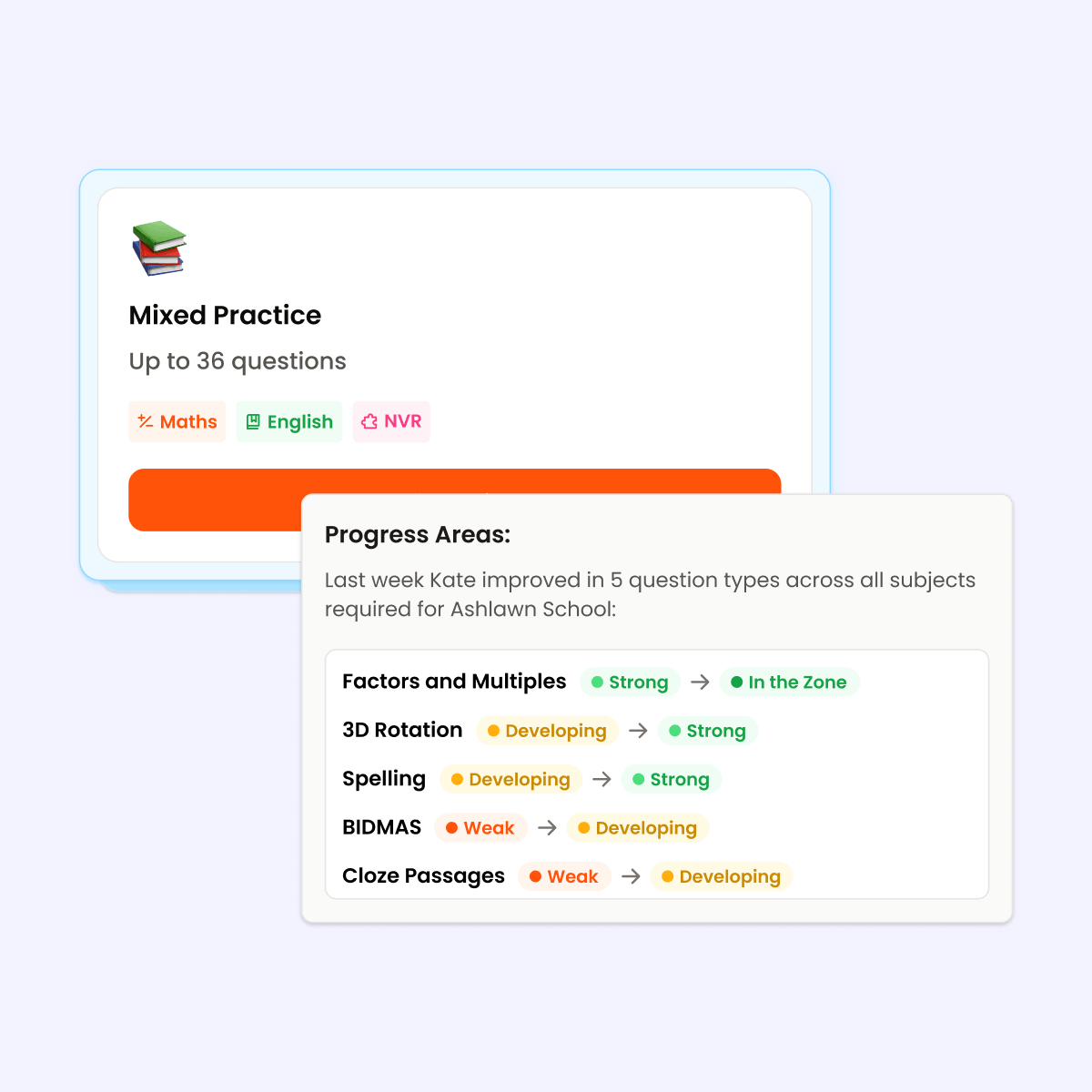 An adapting Exam Beacon learner plan